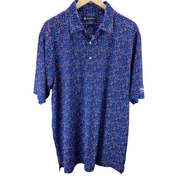 Donald‎ Ross Firework Jersey Active Golf Polo Men's Size Large Performance - Picture 2 of 9